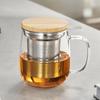Stainless Steel Glass Tea Cup with Lid & Filter: Heat-Resistant, Water-Separating, for Flower Tea Brewing