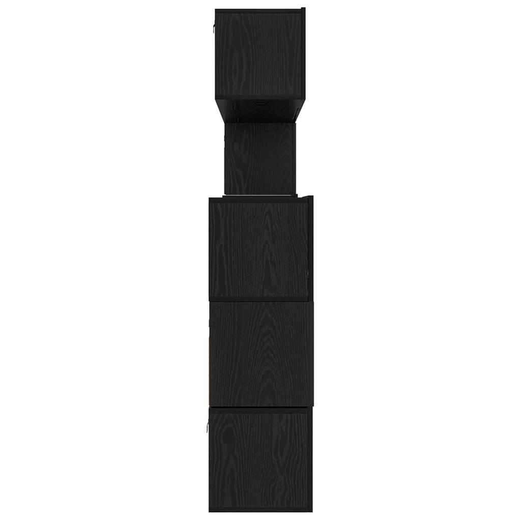 TV Cabinet Set 8 pcs Black Oak Effect Particleboard