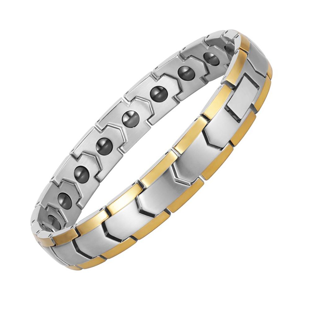 

Trendy 10MM Stainless Steel Permanent Magnet Magnetic Attraction Bracelet for Women Men Metal HipHop Couple Jewelry Gift 21cm