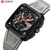 Curren 8461 Men's Multi-function Calendar Watch with Six Hands and Rubber Strap for Teens and Students.