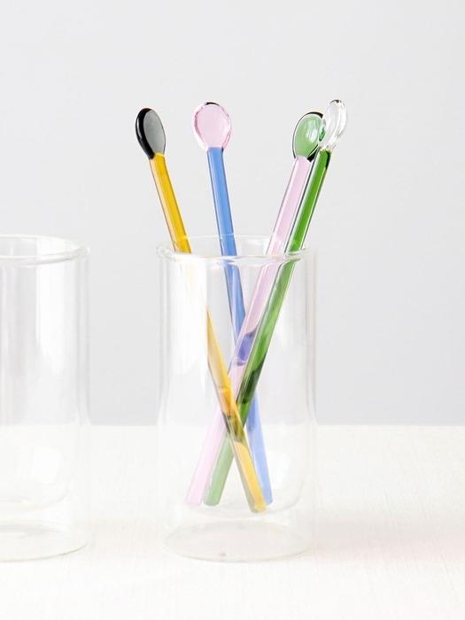 kamomekitchen color light heat-resistant glass muddler 4 colors Clear