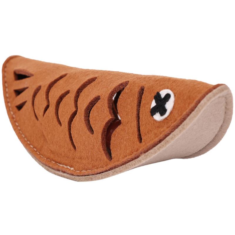 Funny Fish Shape Leaking Food Toy Bite-resistant Sniffing Puzzle Doll Tooth Cleaning Molar Toys For