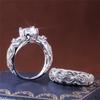 CopperSparkling AAA Cubic Zirconia Gorgeous Rings for Women 2 pcs/set Hollow Flower Ring Female Jewelry Gifts