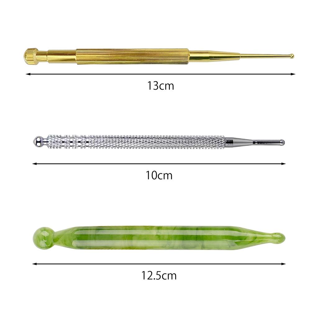 YFFSFDC Ear Acupuncture Acupoint Ear Acupuncture Round Beautiful Position Spring Acupoint Pressing Massage Set of 3 Stick, Press, Stick, Tip,
