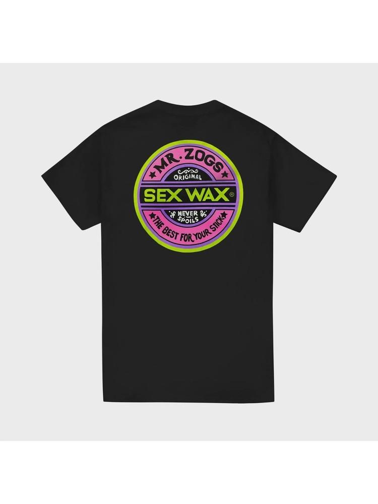 SEX WAX - Mens Fluoro T-Shirt - Black - Casual Short Sleeve Tee, All-Season, Fam Unisex T-Shirt S