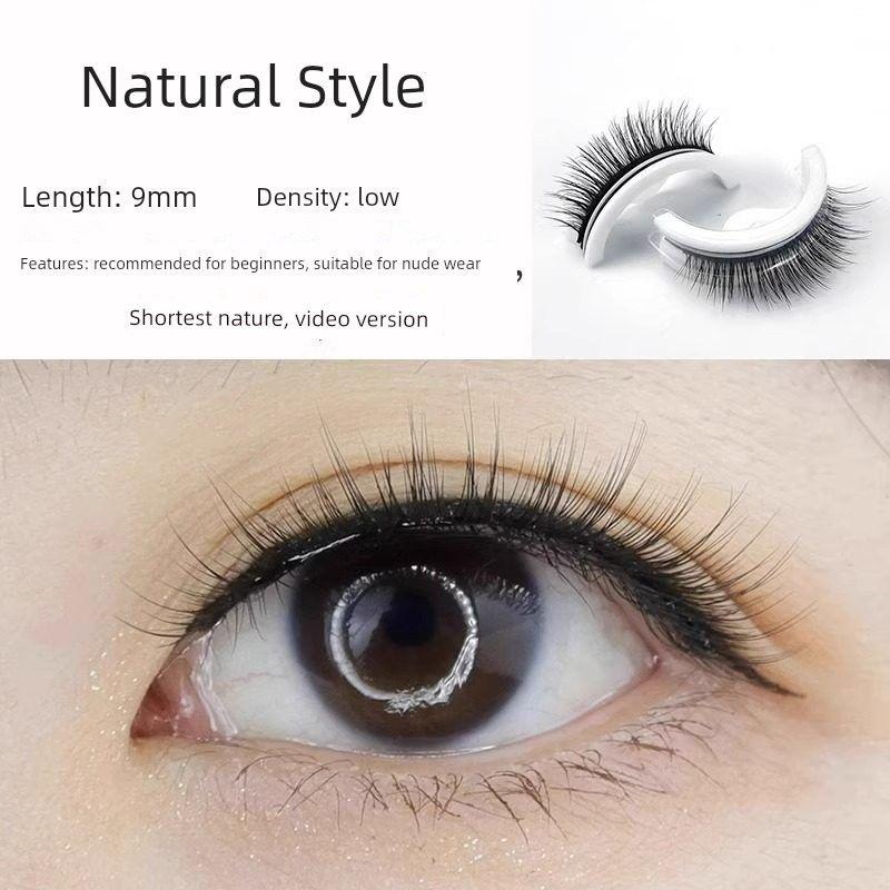 

False Eyelashes, Self-Adhesive, Reusable, Glue-Free, Magnetic, Lazy Eyelashes, Natural and Thick, Realistic Full-Strip Design [Pack of 3 Pairs] Natural Style 030