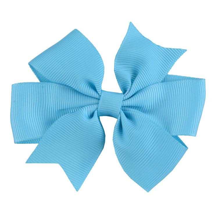 8x8cm 1PC Solid Color Grosgrain Ribbon Bows Clips Hairpin Girl's Hair Bowties Boutique Hair Clip Headwear Kids Hair Accessories