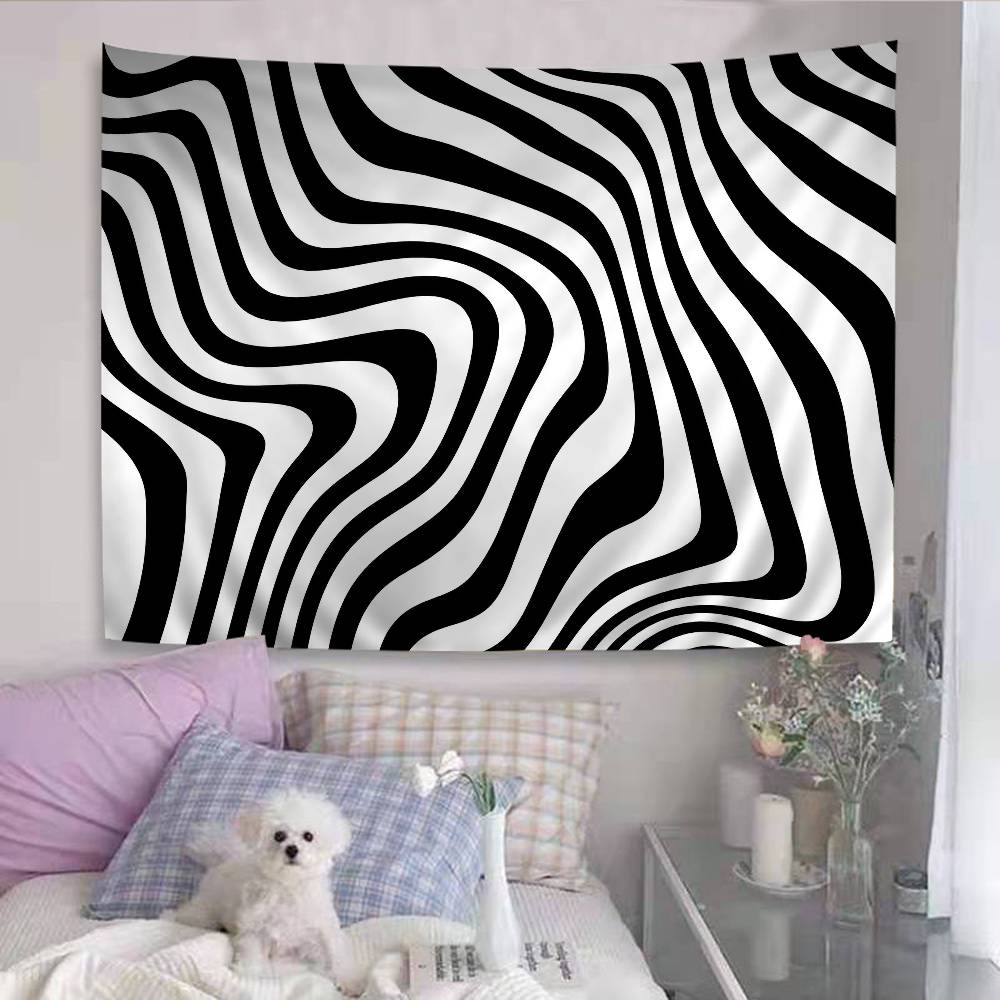 Black White Print Zebra Printed Large Wall Tapestry Indian Buddha Wall Decoration Witchcraft Bohemian Hippie Wall Art Decor