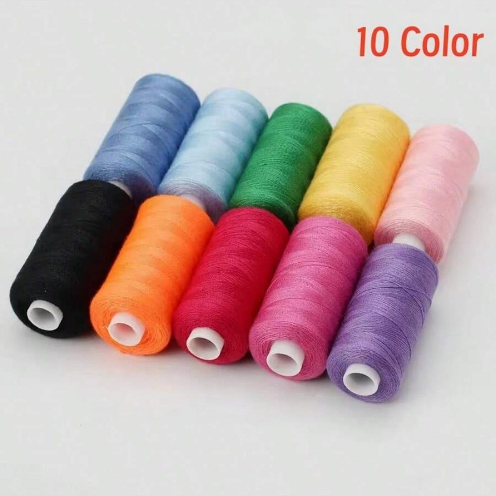 

10/60 Color 250 Yard Spools Polyester Thread Sewing Threads Kits for Hand Sewing & Embroidery Needlework Needle Threaders Tool