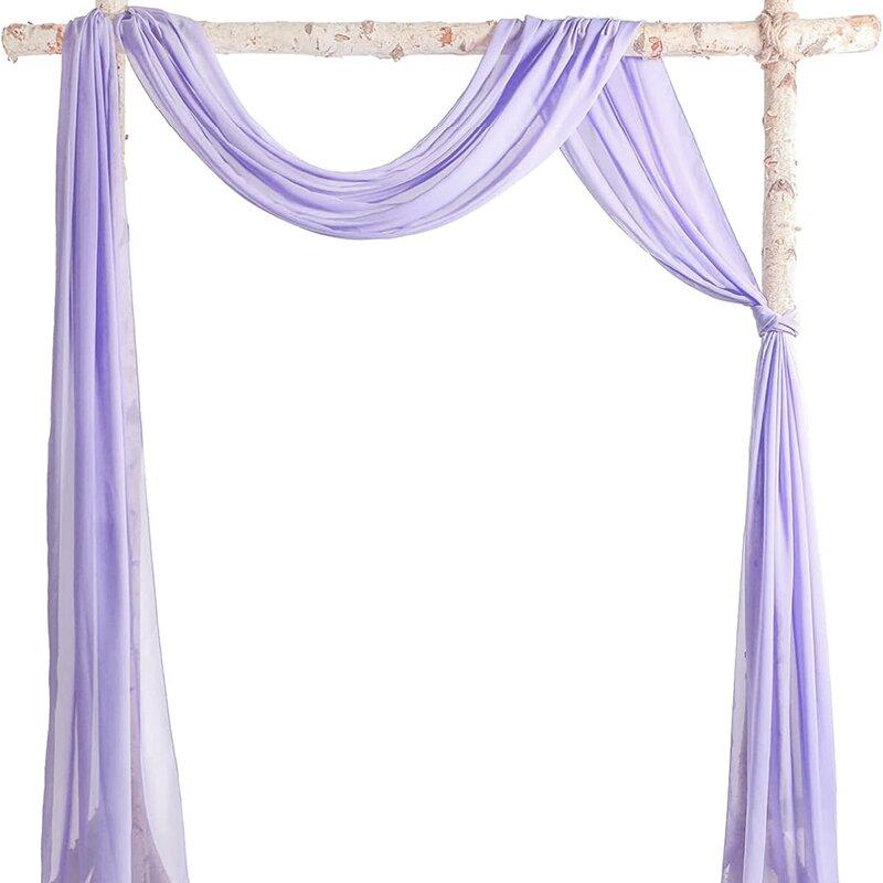 Ivory Chiffon Table Runner Sheer Fabric Curtain Drapes Romantic Wedding Arch for Thanksgiving Christmas Bridal Shower Decoration