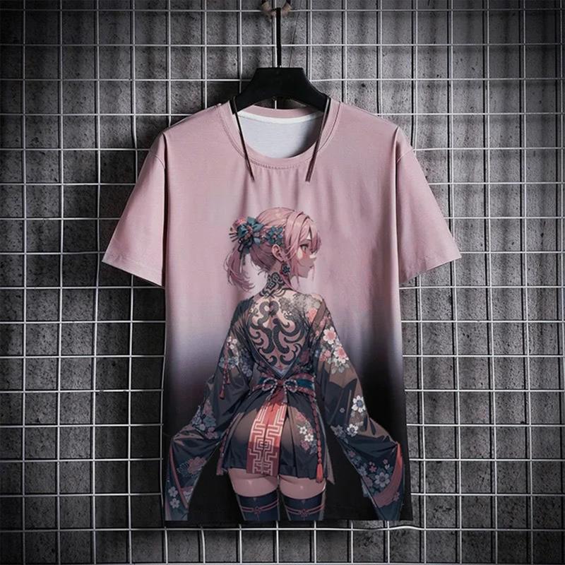Trendy Men's T-Shirt Girly Pattern 3D Print Summer Short Sleeve T-Shirt For Women Casual Tee 3d Cartoon Tops Oversized Clothing