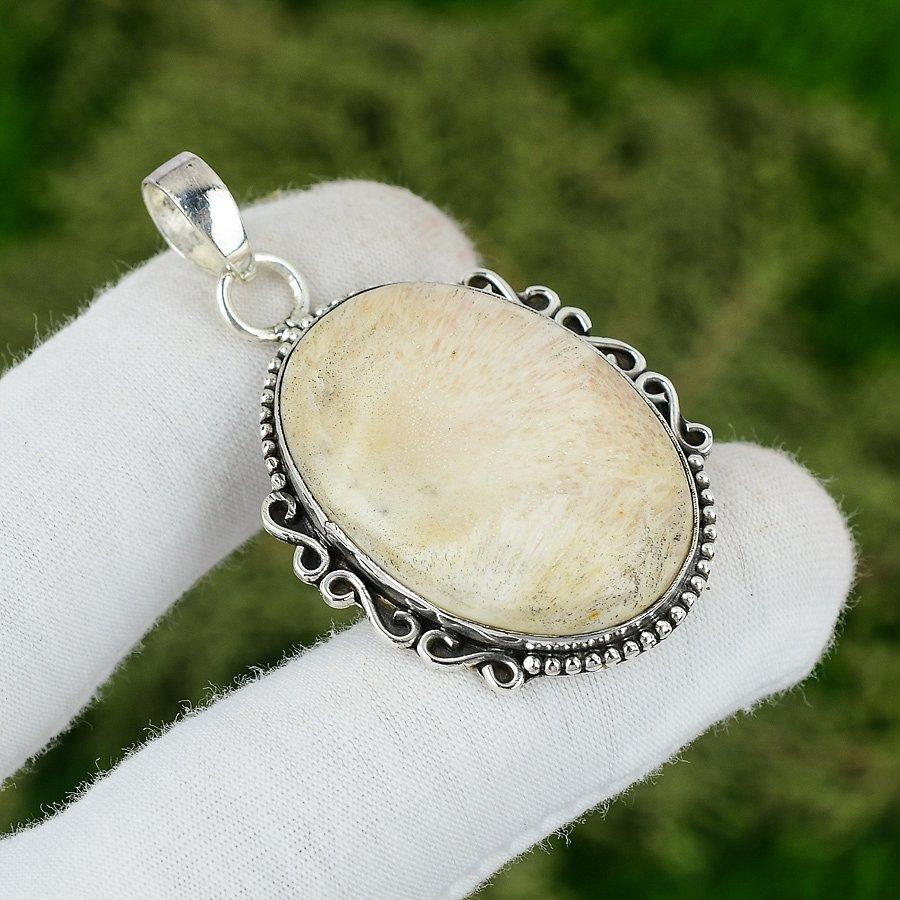 

Натуральный кулон из сколецита, серебро 925 пробы, индийские украшения для девочек