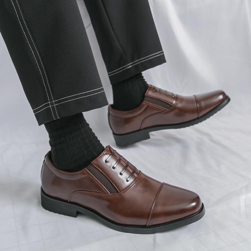 Fashion New Texture Simple Men Comfor Lightweight Non-slip Men's Round Head Vintage Leisure Men's Luxury Business Office Oxford Shoes