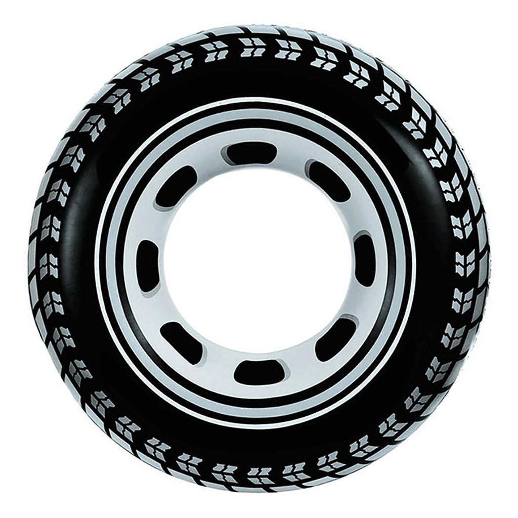 Inflatable Giant Tire Swim Ring Side Radial Pattern Inflatable Swimming Circle for Over 9 Years Old