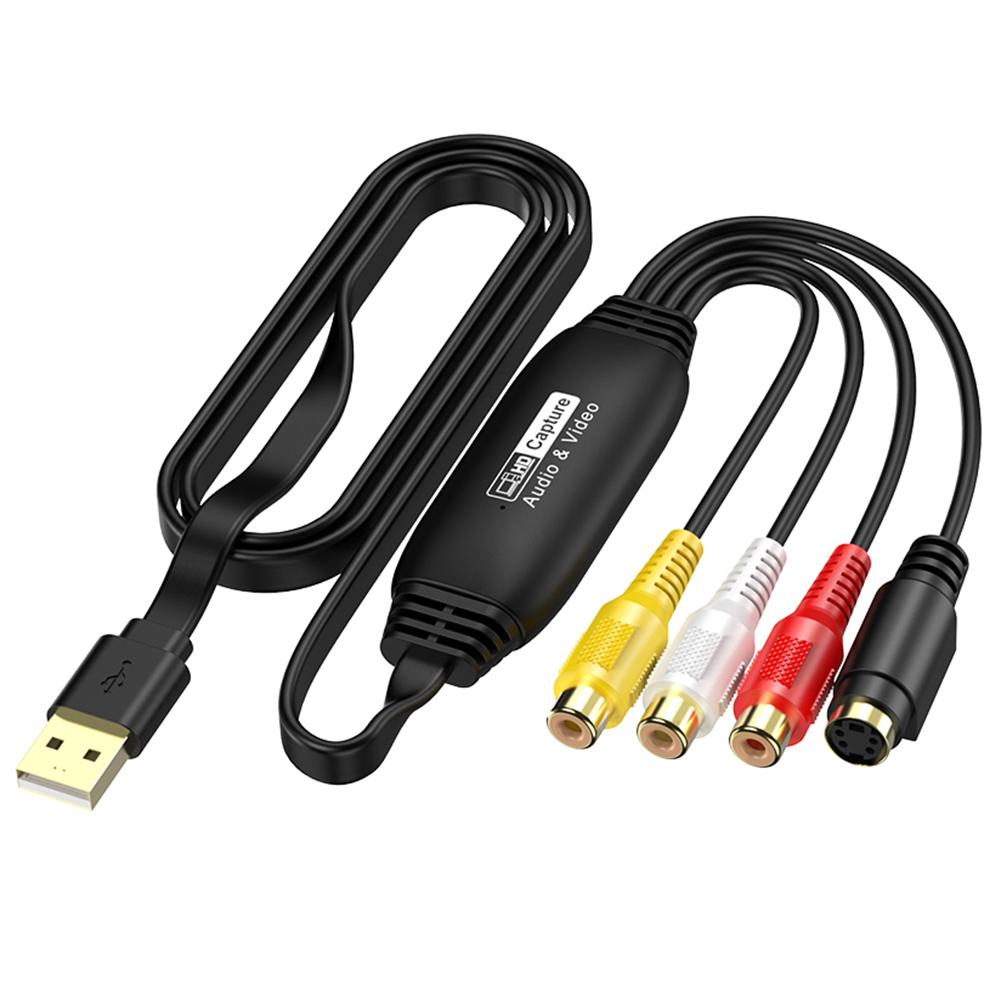 

1/2Pcs HW-1406 1M USB Video Capture Card VHS TV DVD VCR Audio Capture Adapter Card RCA To USB Video Converter for Mac PC Black