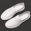 Men's White Leather Slip-on Moccasins - Soft Sole & Upper, Casual Loafers for Autumn 2025