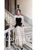 Elegant European Rhinestone Patchwork Long Dress - Women's Casual 2025