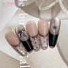 1Sheet Nail Sticker Bowknot Kawaii Black White Wave Point Nail Art Stickers Nail Decoration Decals Self-Adhesive Accessories DIY