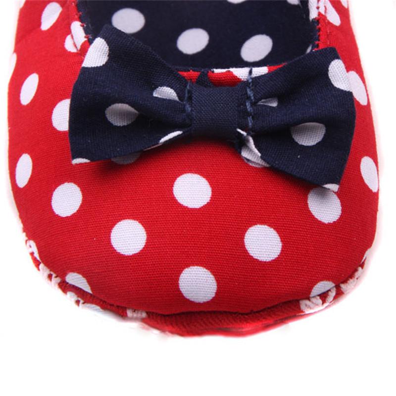 Holčička Botičky s mašlí Baby Batole Princezna Tečky Novorozeně Měkká Postýlka Batole Kojenec Malý Kid Podrážka