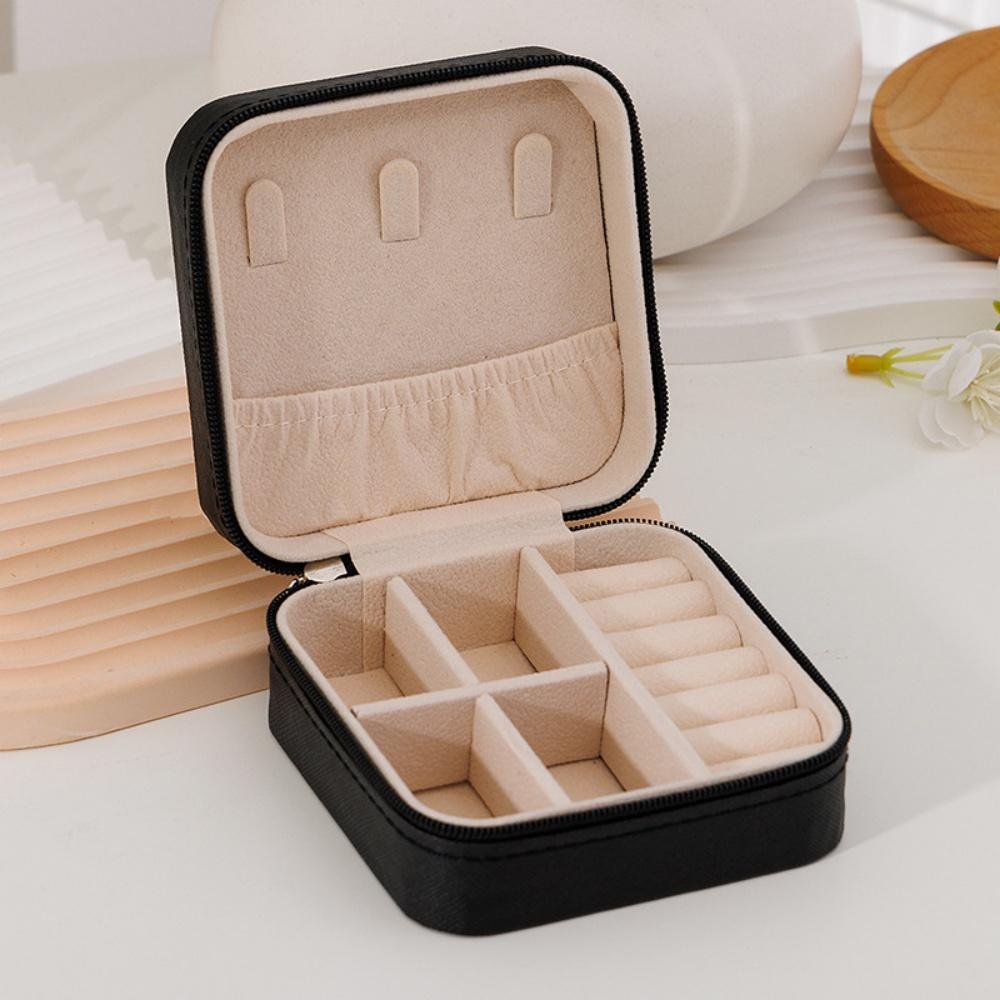 

1Pc PU Jewelry Organizer Display Travel Jewelry Case Boxes Portable Travel Women Necklaces Earring Packaging Case