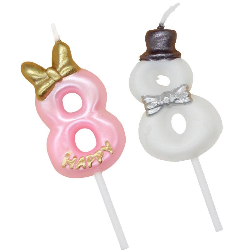 New Birthday Decoration Number 0-9 Candle Prince Prince Princess Creative Romantic Confession Party Digital Candle