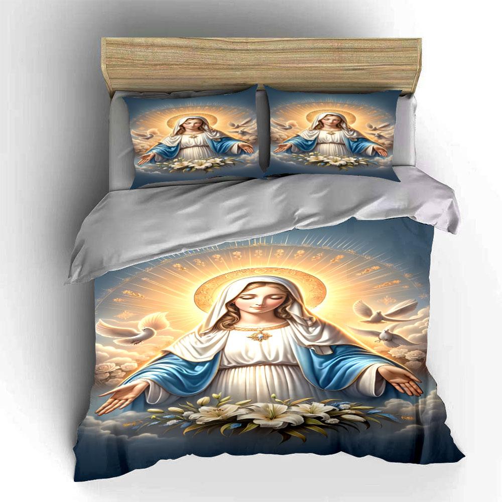 Halo, doves, lilies, robe. Bedding sets Duvet cover sets Duvet covers Pillowcases(1 * Duvet Cover 2 * Pillowcases without duvet insert)