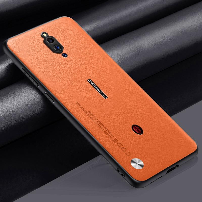 

Роскошный чехол из искусственной кожи для Nubia Red Magic 5G 5S, матовая задняя крышка, силиконовый чехол с полной защитой для телефона RedMagic 5G 5S Coque For Red Magic 5S оранжевый