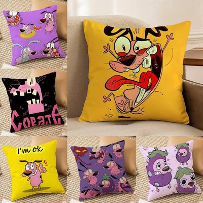 Cartoon C-Courage-MT Cute Anime Pillow Case Printing Pillowcase Living Room Sofa Cushion Cover Bedroom Room Decor