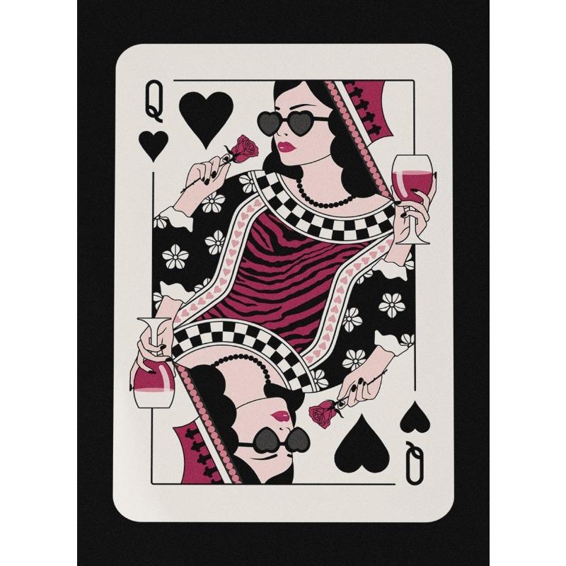 

Плакат с игральной картой Королева Червей, Модная леопардовая холщовая картина, Искусство для галерейной стены, Декор для бара, тележки, комнаты в общежитии для девушек, подарок 21cm×30cm NoFrame