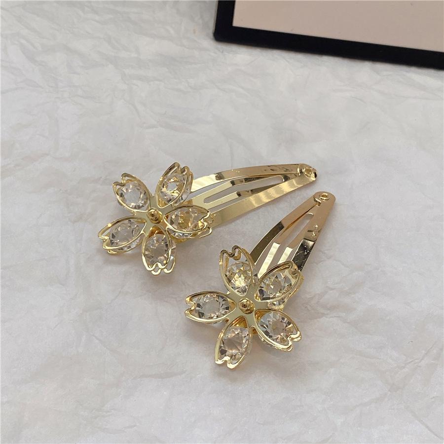 2pc Crystal Flower Alloy BB Hair Claw Side Clips for Women Girls Kids Child Hairpin Gift Wedding Hair Accessories Ornament