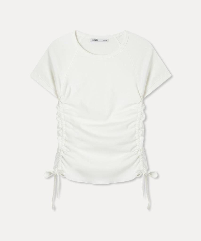 MIXXO Side Shirred Short Sleeve T-Shirt_Miwhwg97Ss