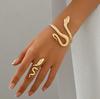 Elegant Gold Bracelet and Ring Set: European Design, Exaggerated, Lightweight, Luxury Two-Piece Jewelry
