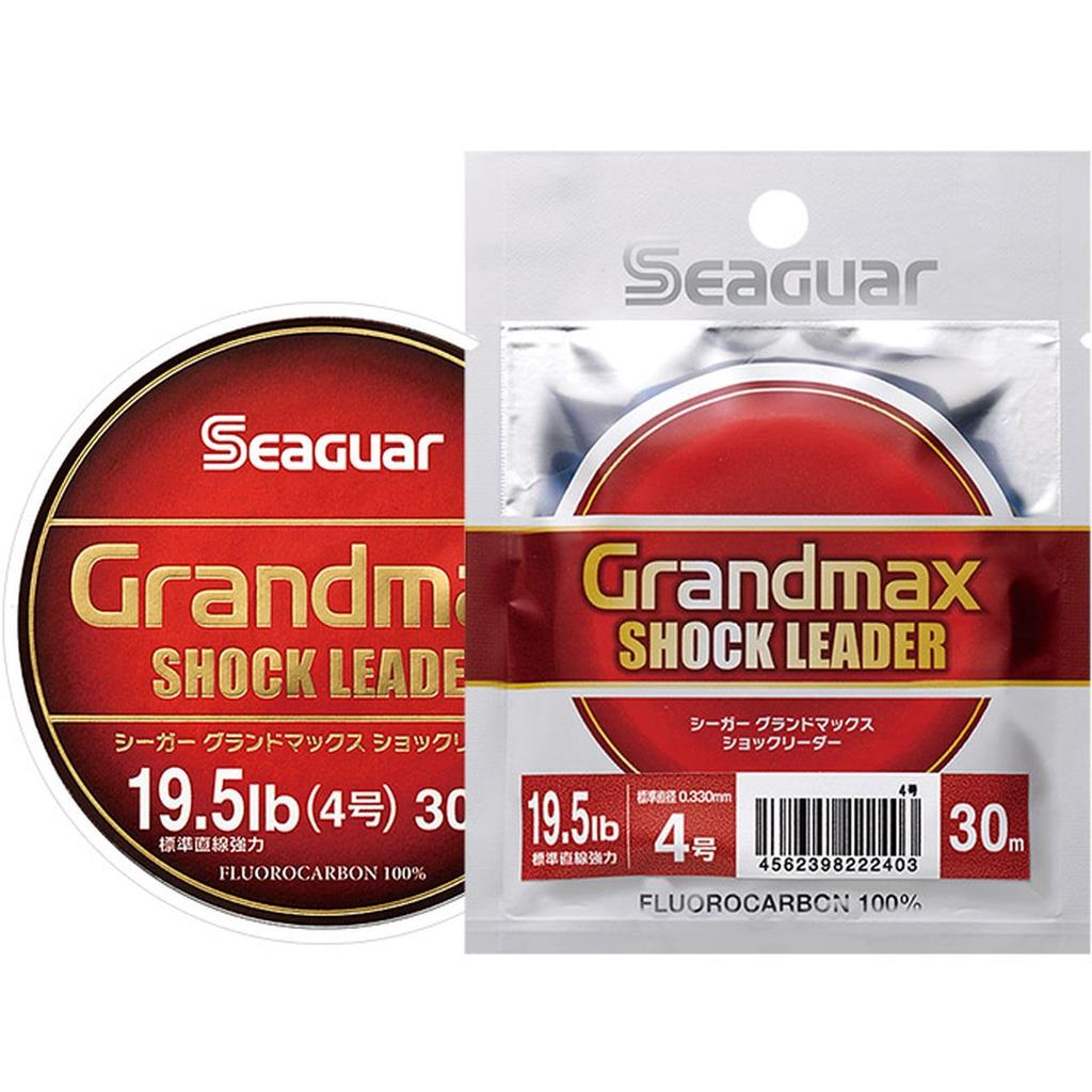 KUREHA Seaguar Grand Max Shock Leader, Fluorocarbon Fishing Line, 30m, 6-gauge, 28lb, Clear