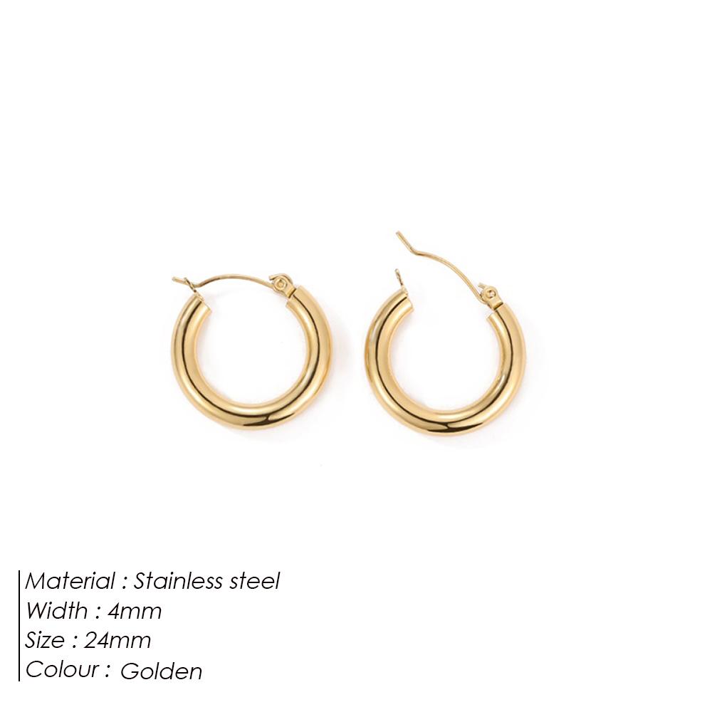 

eManco Korean Aesthetic Round Elegant Lightweight Non Allergic Stainless Steel Personalized Earrings Party Fashion Jewelry