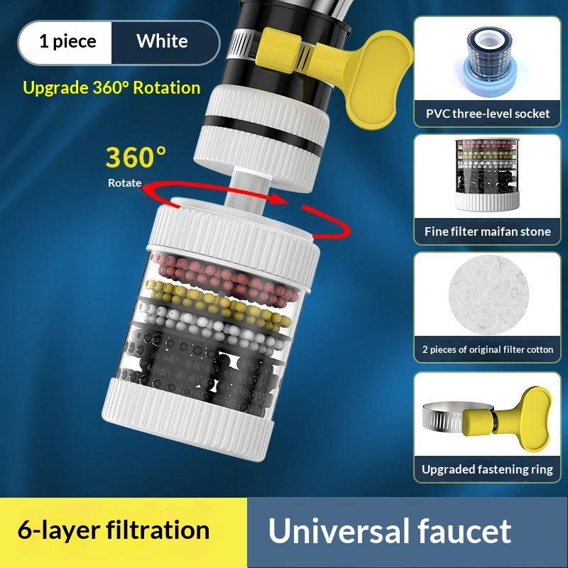 360° Rotation Water Faucet Filter Household Kitchen Faucet Mini Tap Water Clean Purifier Carbon Filter
