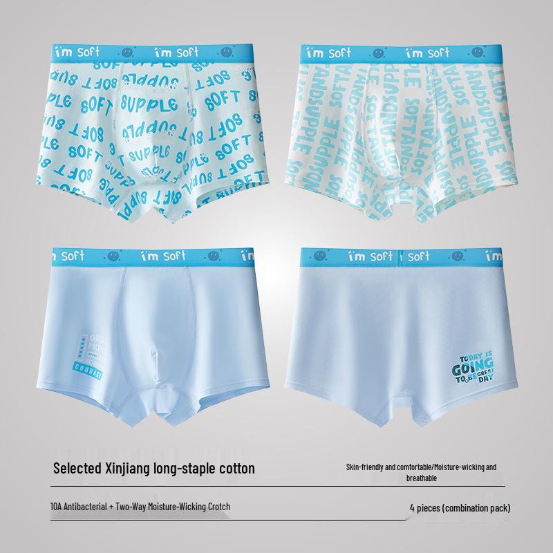 Pure Cotton Teen Boys' Boxer Briefs (Ages 12-18) - Comfortable Underwear for Growing Boys