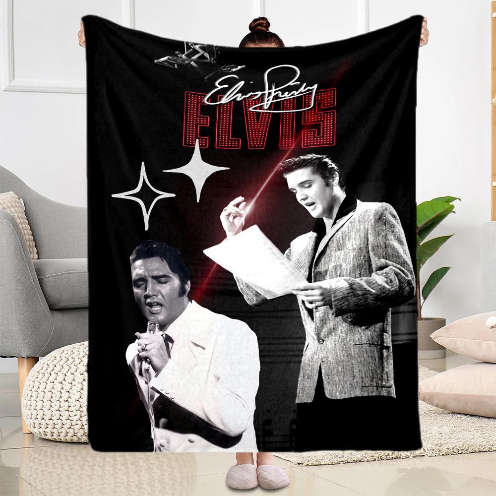 Elvis: Iconic Legend Blanket Warmthful Decor Suitable for Picnics Livingroom Bed Four Seasons Universal Digital Print