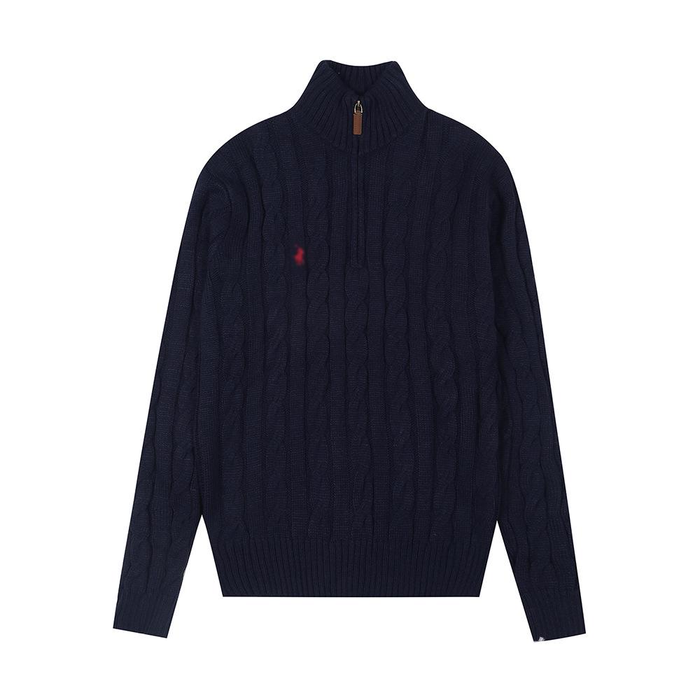 Ralph Women s Thick Knit Half Zip Stand Collar Sweater Medium темно-синий 4290₽