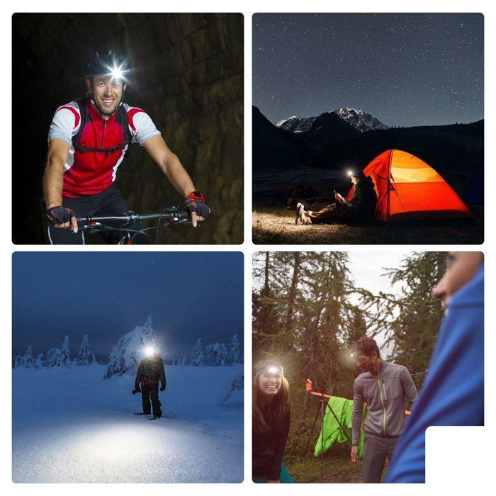 Lampe frontale - ultralumineuses - 7 leds blanches - interrupteur 5 positions