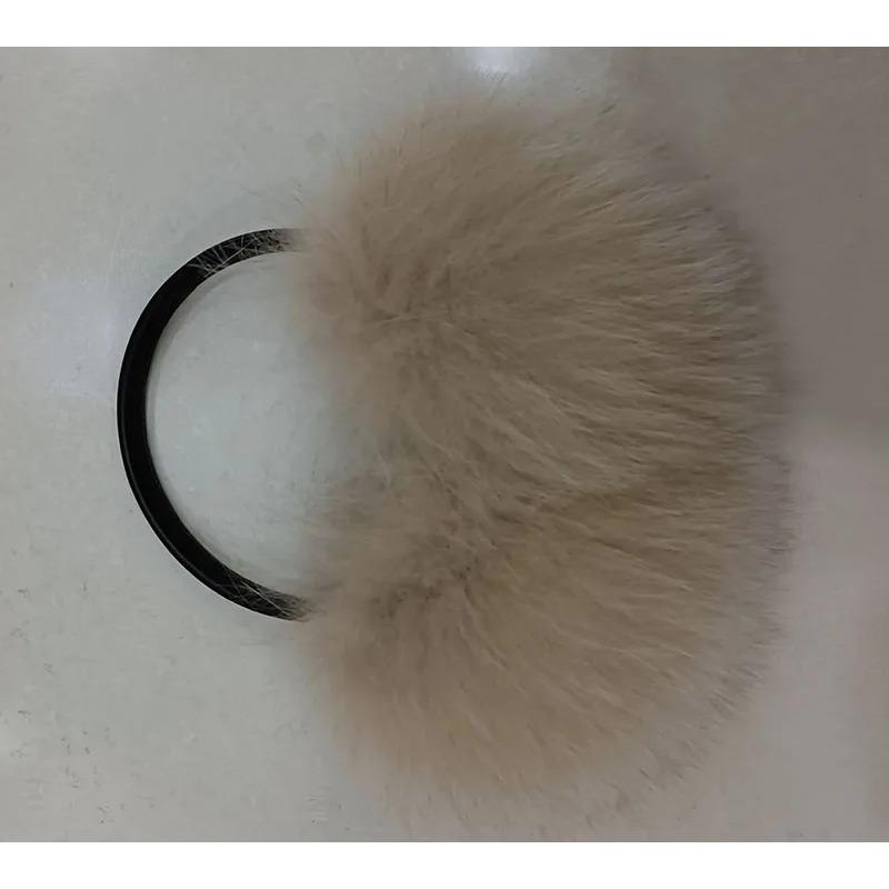 Natural Raccoon Fur Winter Big Earmuffs Women Oversize Korea Fashion Warm Real Fur Earcaps Thick Big Size Ear Cover