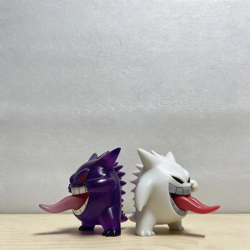 In Stock Transparent Gengar Figure Model PokMon Cute Tongue-Out Version Anime Desktop Decoration GK Collectible Toy Trend Gift