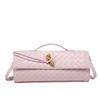 Handwoven Bag Soft Leather Lock Dinner Bag Medieval Baguette Bag Long Fashion