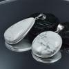 Howlite Pair Gemstone 153.65 Ct Oval-Pear Cut Pendant Healing Stone 925 Silver AR-1761-S