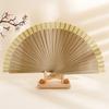 Traditional Wooden Hand Fan Classical Vintage Spanish Solid Color Folding Fan