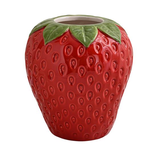 Ceramic Flower Pots Strawberry Hole Plant Pot Shaped with Drainage Cute Decorative Planters S красный