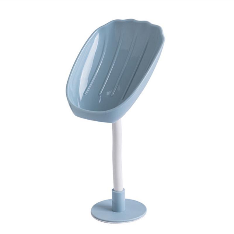 Soap Dish Drain Free Punching Household Toilet Bathroom Kitchen Vertical Suction Cup Wall Hanging Soap Holder Soap Shelf