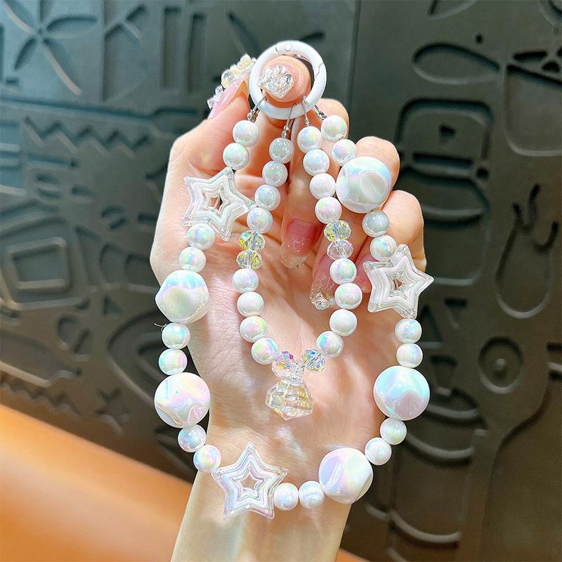 

Анти-потеря мобильного телефона цепочка белый бисерный чехол для мобильного телефона шнурок брелок сумка подвески украшение