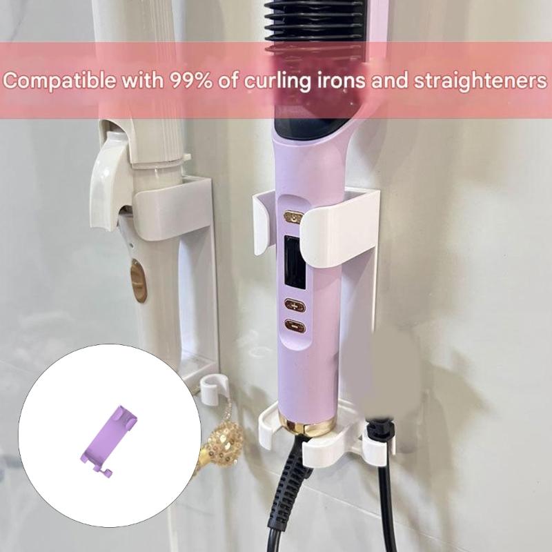 Easy No Tools Required Wall Mount Holder For Hair Dryer And Curling Iron Organizers Space Saving Design Made Of ABS