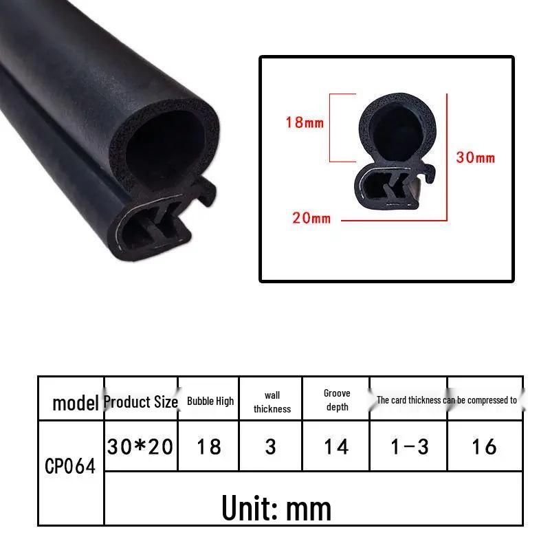 U-Shaped Rubber Steel-Backed Sealing Strip for Car Doors and Cabinets