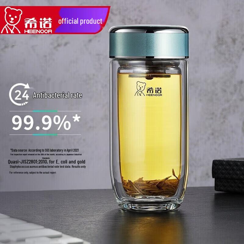 Xinuo Double-Wall Antibacterial Glass Tea Cup